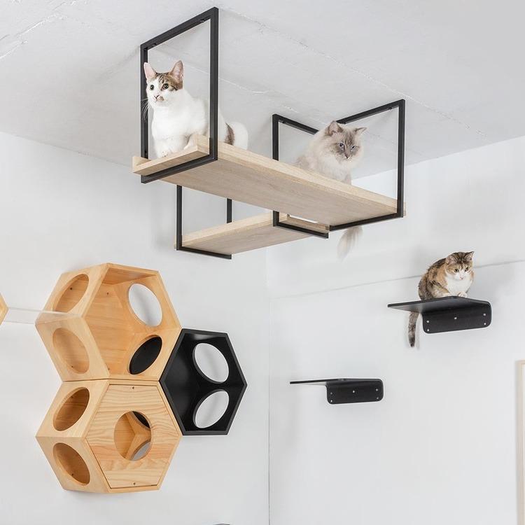キャットウォーク キャットステップ 猫用品 ペット用品 猫家具 猫ベッド 壁掛け 天井吊り下げ 猫 部屋 MYZOO AVENUE L MZ0054の画像