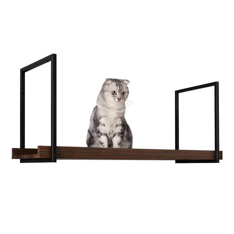 キャットウォーク キャットステップ 猫用品 ペット用品 猫家具 猫ベッド 壁掛け 天井吊り下げ 猫部屋 AVENUE/100cm ウォールナット MYZOO MZ0059の画像