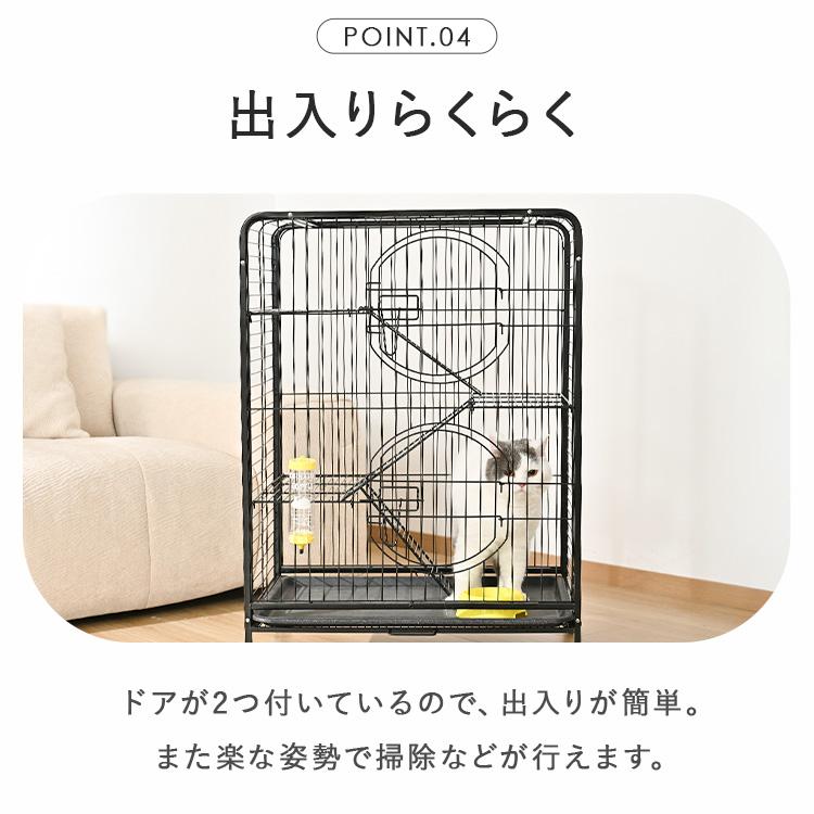 ケージ ゲージ 小動物 折りたたみ 給水器 キャスター 3段 猫