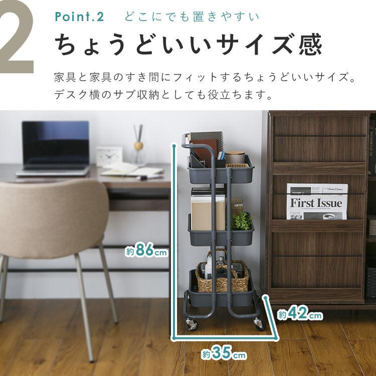 キッチンワゴン キャスター付き 3段 コンパクト キッチン収納 ワゴン ワゴン収納 ハンドル付き メッシュ スリムワゴン キッチンワゴン KWG-P |  | 12