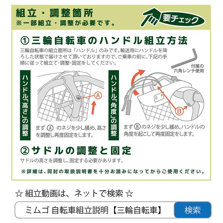 三輪自転車 電動アシスト ロータイプ E-PARTON 自転車 E-PARTON ロータイプ電動アシスト三輪自転車 容量5.8Ah BEPN18-WH E-PARTON (代引不可) (TD)_13