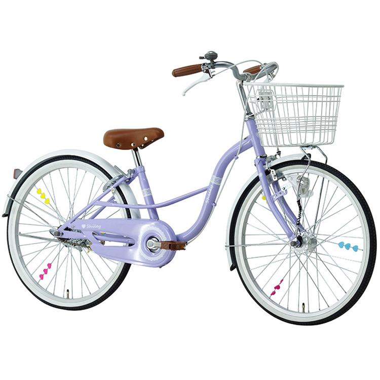自転車 22インチ ラベンダー ライトグリーン オートライト ハート