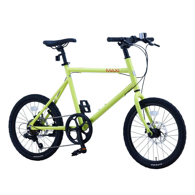 自転車 20インチ グレー ブラック ライムグリーン アルミ ディスク