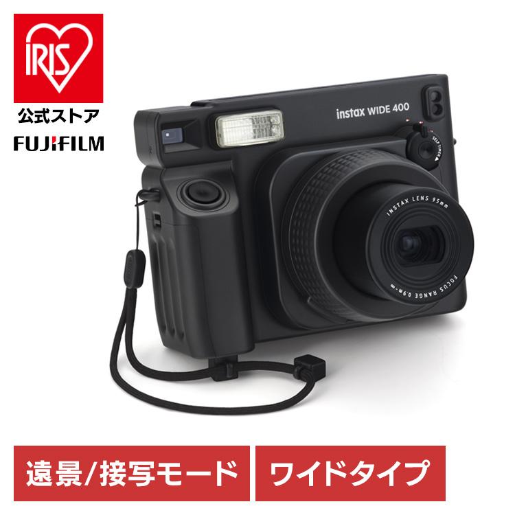 チェキ インスタントカメラ ワイド 使い捨て インスタントカメラ INS WIDE 400 BLK
