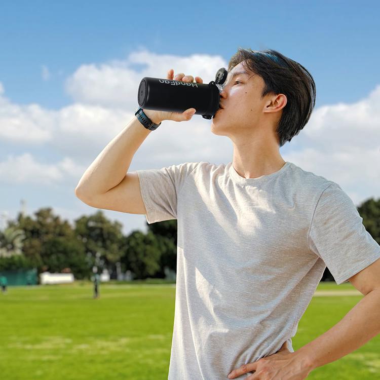 マグ ボトル 水筒 500ml ファン 扇風機 ワンタッチ ストロー 保冷
