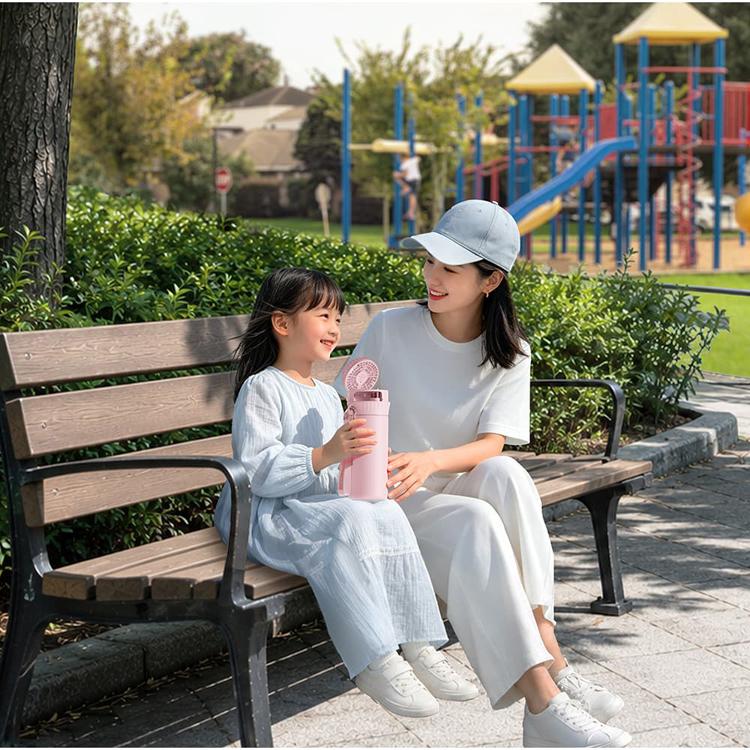 ✨セール✨ ステンレスボトル ４本セット マグ ボトル 水筒 500ml ファン 扇風機 ワンタッチ ストロー 保冷