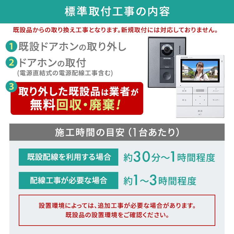 インターホン カメラ付き 標準取付工事費込 インターフォン 録画 テレビ 広角レンズ LEDライト 呼び鈴 チャイム モニター テレビドアホン アイリスオーヤマ｜irisplaza｜15