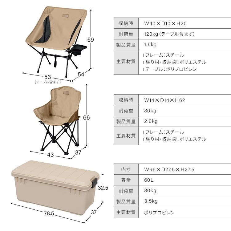 アウトドア チェア テント テーブル イス ヘキサタープ キャンプ用品 セット キャンプセット 収納 キャンプ グッズ 6点セット 3人用 C6S-3L アイリスオーヤマ｜irisplaza｜22