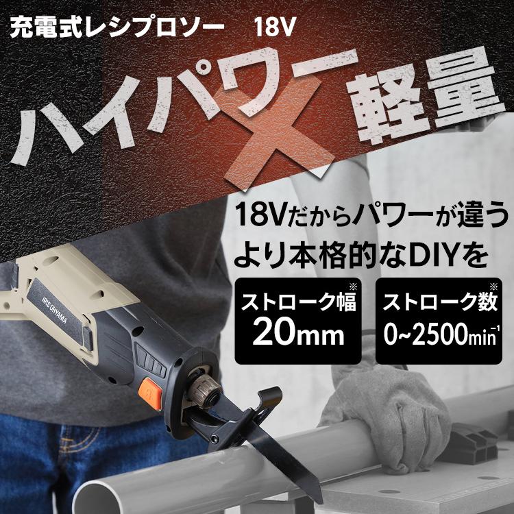 IRIS OHYAMA 電動ノコギリ 電動レシプロソー 充電式 小型 Type-C IRIS OHYAMA 電動ノコギリ 電動レシプロソー 充電式 小型 Type-C