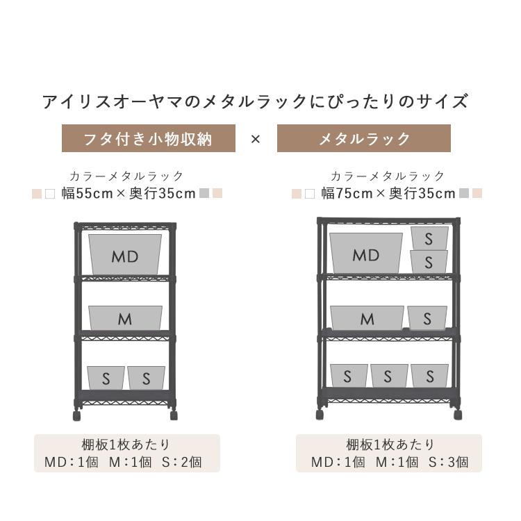 IRIS OHYAMA（アイリスオーヤマ） 収納ボックス Sサイズ+Mサイズ 2個