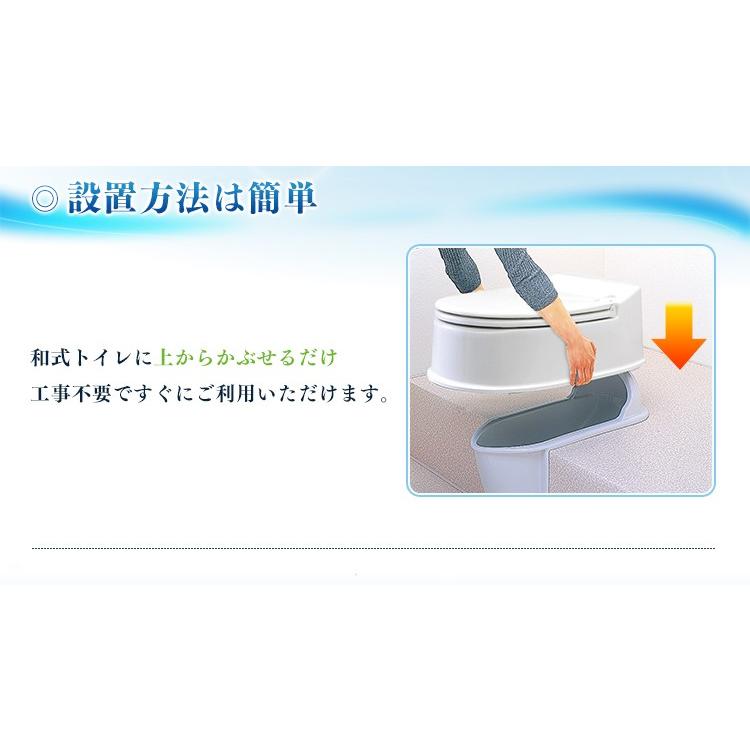 トイレ リフォーム 洋式 トイレ 便器 洋式便器 和式トイレにかぶせるだけで洋式トイレ リフォーム式トイレ 両用型 アイリスオーヤマ TR200 ホワイト｜irisplaza｜03