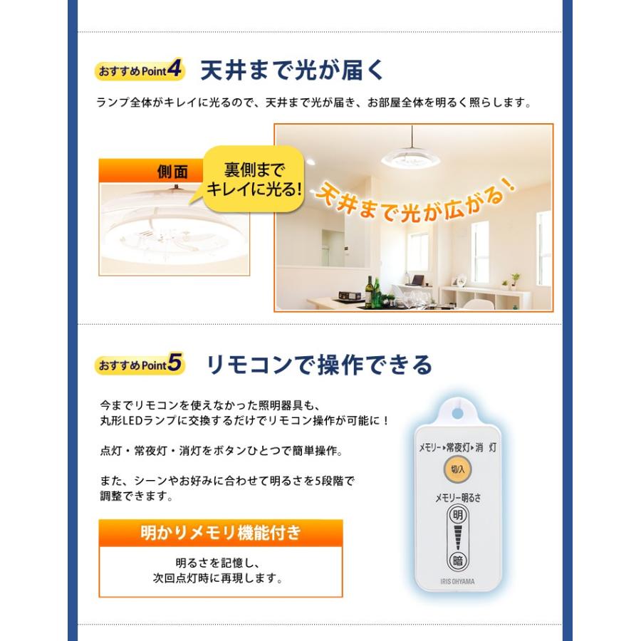 IRIS OHYAMA 丸形LEDランプ ペンダント用 30形+40形 昼光色・昼