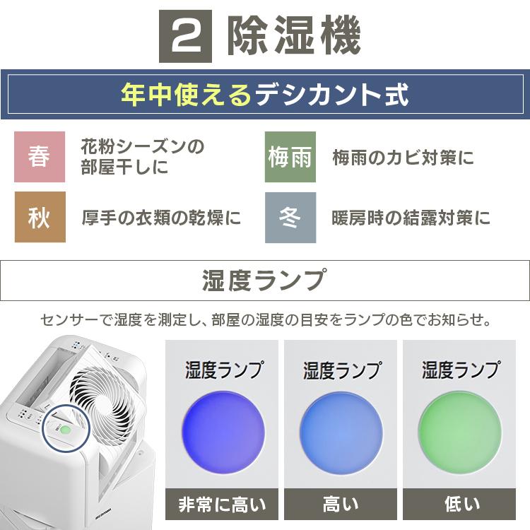 除湿機 衣類乾燥機 サーキュレーター 除湿器 デシカント式 アイリスオーヤマ サーキュレーター部屋干し IJDC-K80 安心延長保証対象｜irisplaza｜12