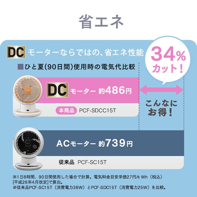 サーキュレーター dc 静音 アイリスオーヤマ 扇風機 省エネ 節電 上下左右首振り 衣類乾燥 リモコン付き PCF-SDCC15T WOOZOO 安心延長保証対象｜irisplaza｜12