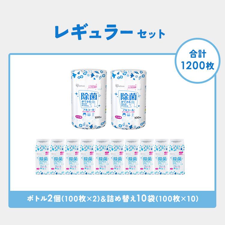 除菌ができるウェットティッシュ アルコール セット（ボトル2個・詰替え10個） アイリスオーヤマ｜irisplaza｜16