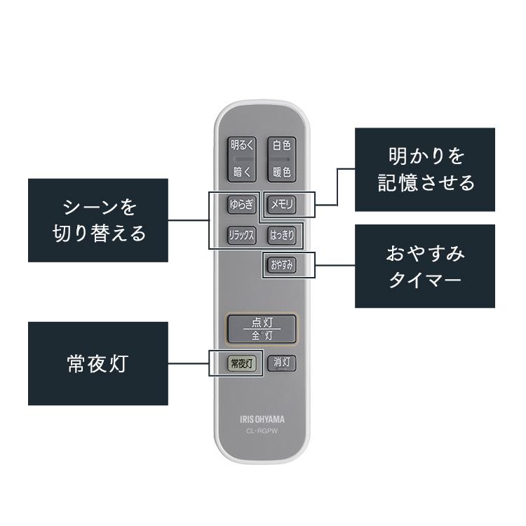 シーリングライト led 6畳 8畳 12畳 おしゃれ 調光 調色 節電 照明器具 天井照明 2連 リモコン CEA-A12DLPW アイリスオーヤマ 安心延長保証対象の画像