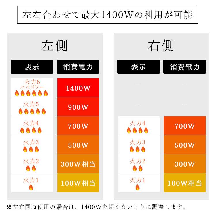 IHクッキングヒーター 2口 アイリスオーヤマ IHコンロ 2口コンロ IH コンロ   工事不要 一人暮らし 揚げ物 タイマー IHK-WKT22-B 安心延長保証対象｜irisplaza｜06