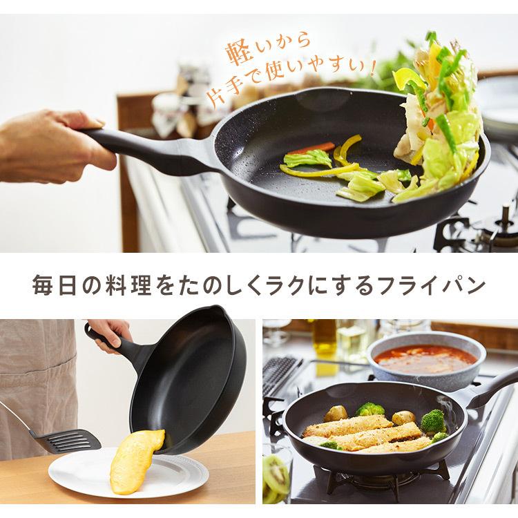 フライパン 28cm IH アイリスオーヤマ 軽い 取っ手一体型 焦げ付かない 長持ち 軽量 ダイヤモンドコーティング IVL-F28｜irisplaza｜02