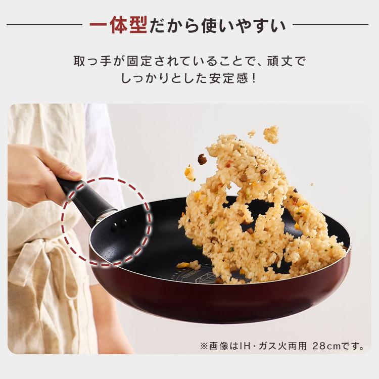 IRIS OHYAMA フライパン 28cm 深型 ガス ガス火専用 鍋 片手鍋 炒め鍋