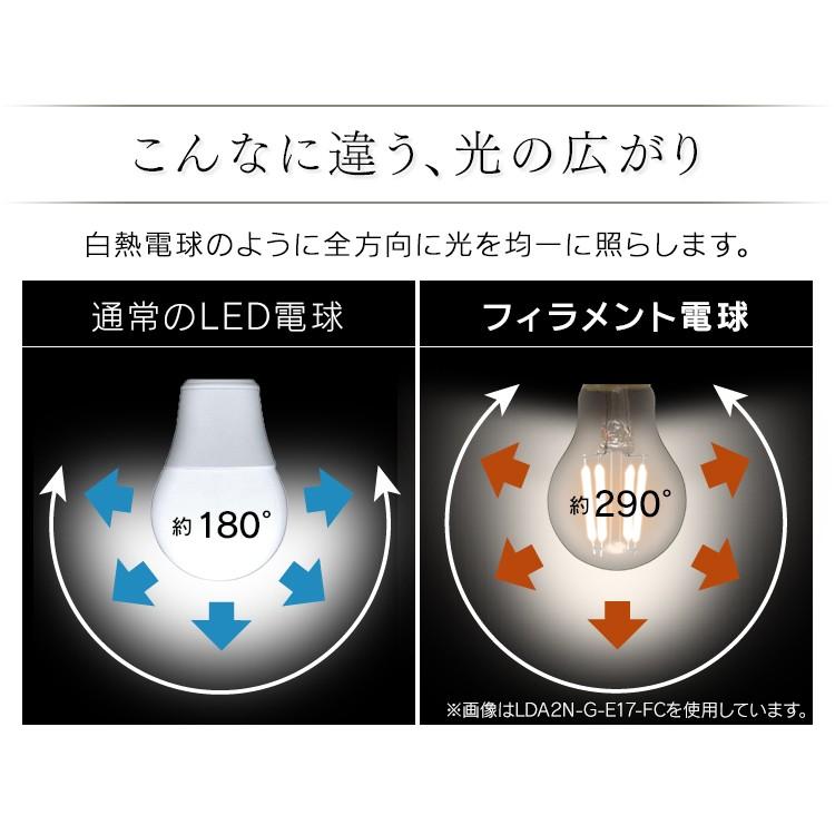 電球 LED E17 アイリスオーヤマ 節電 省エネ LEDフィラメント電球 40W 昼白色 電球色 LDA4N-G-E17-FC LDA4L-G-E17-FC   安心延長保証対象｜irisplaza｜03