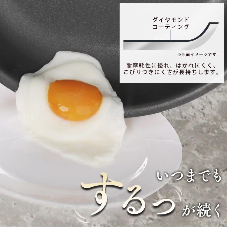 フライパンセット IH ガス 白 フライパン 12点セット 26cm 蓋 焦げ付かない 鍋 エッグパン KITCHEN CHEF ダイヤモンドコート IS-SE12 アイリスオーヤマ｜irisplaza｜06