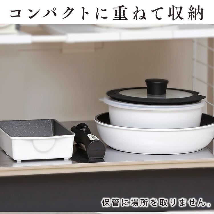 フライパンセット IH ガス 白 フライパン 12点セット 26cm 蓋 焦げ付かない 鍋 エッグパン KITCHEN CHEF ダイヤモンドコート IS-SE12 アイリスオーヤマ｜irisplaza｜09