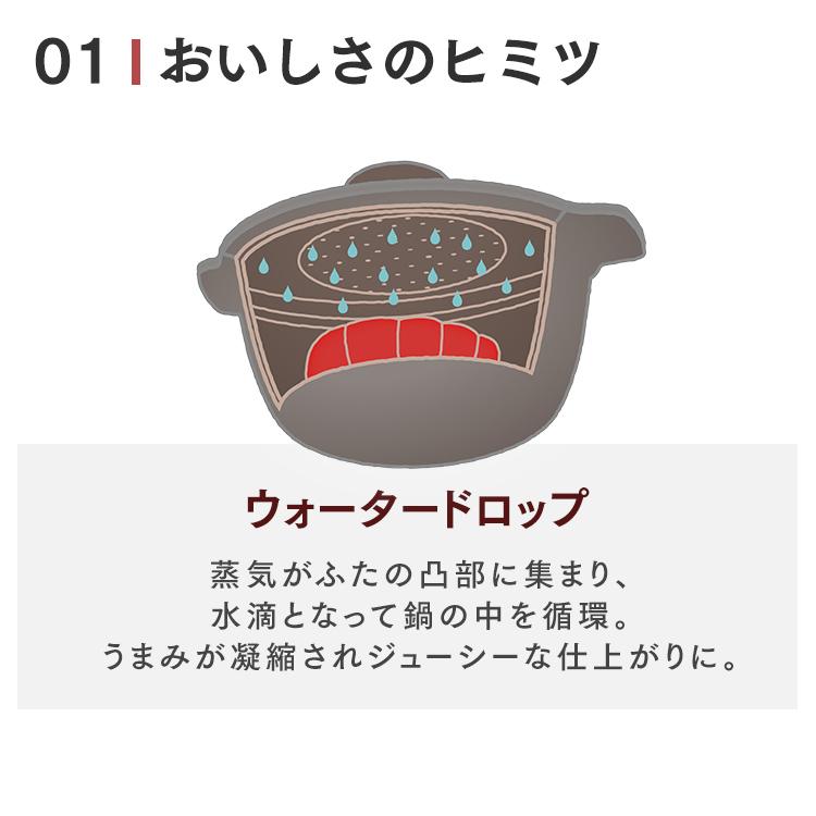 両手鍋 24cm おしゃれ 無加水鍋 IH対応 ガス アイリスオーヤマ 深型 鍋 炊飯 無水調理 レシピ セラミックコーティング MKS‐24｜irisplaza｜07