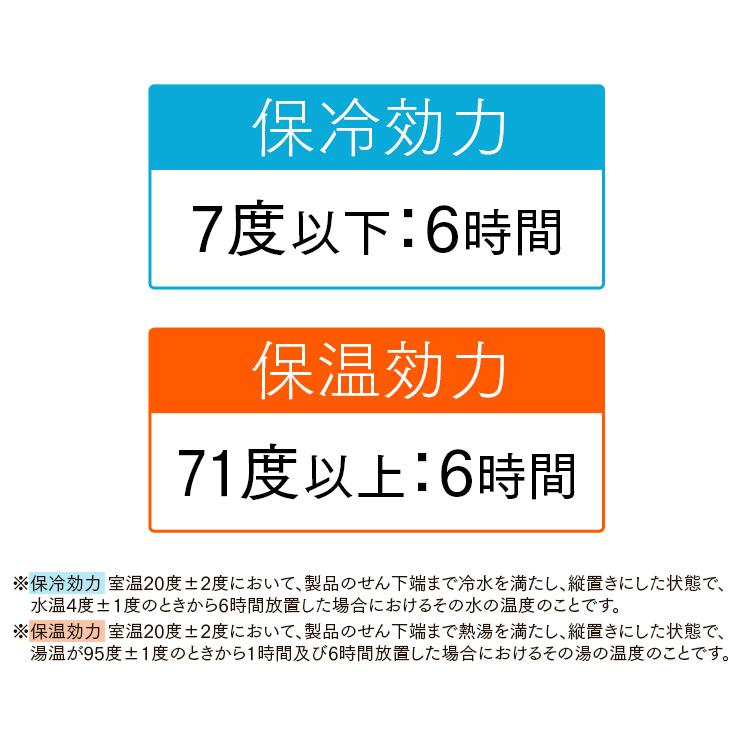 水筒 600ml マグボトル おしゃれ 子供 女子 送料無料 軽い 軽量 保温 保冷 シンプル ワンタッチ 真空断熱  SB-O600 アイリスオーヤマ｜irisplaza｜17