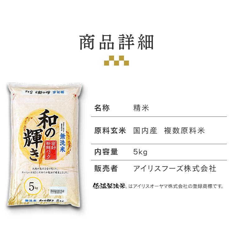 YUKOうるち米精米 IRIS OHYAMA お米 無洗米 20kg 米 5kg×4 和の輝き 送料無料 白米