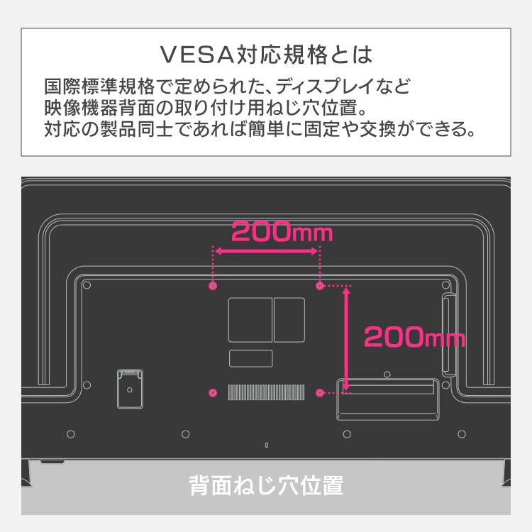 モニター 50インチ アイリスオーヤマ 4K VAパネル USBハブ HDMIx3 Type-Ax1 スピーカー内蔵 広視野角 60Hz 8ms VESA対応 リモコン付き ILD-B50UHDS-B｜irisplaza｜06