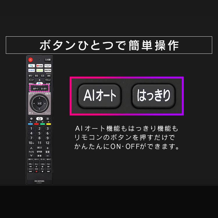 テレビ 50型 アイリスオーヤマ ネット動画対応 4Kチューナー内蔵 液晶 Androidテレビ スマートテレビ 音声操作 LUCA 50XDA20 安心延長保証対象｜irisplaza｜13