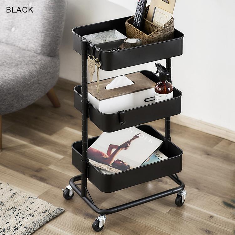 IRIS OHYAMA キッチンワゴン キャスター付き スリム 3段 おしゃれ<br