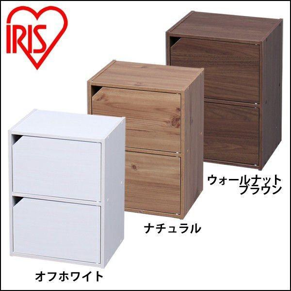 IRIS OHYAMA（アイリスオーヤマ） カラーボックス 2段 扉 収納 収納