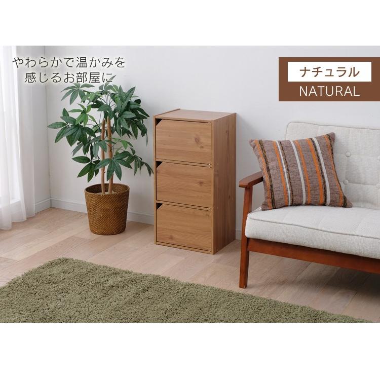 IRIS OHYAMA（アイリスオーヤマ） カラーボックス 3段 扉 収納 収納