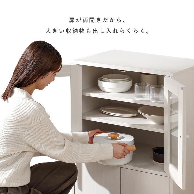 IRIS OHYAMA（アイリスオーヤマ） 食器棚 ロータイプ 幅60 奥行38.8 高