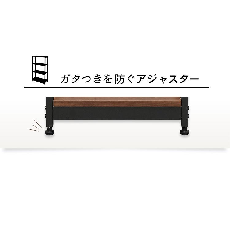 オープンラック スチールウッドラック 幅62cm 4段 ウッドラック ラック 木製 ウッディラック 棚 収納棚 ディスプレイラック アイリスオーヤマ SWR-6212_8