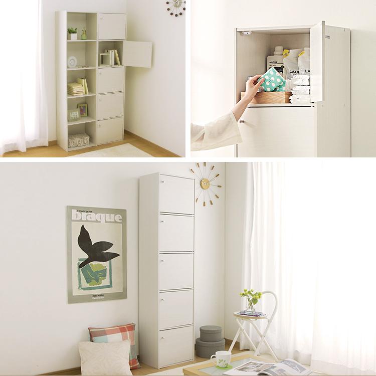 IRIS OHYAMA（アイリスオーヤマ） カラーボックス 5段 扉 収納 収納