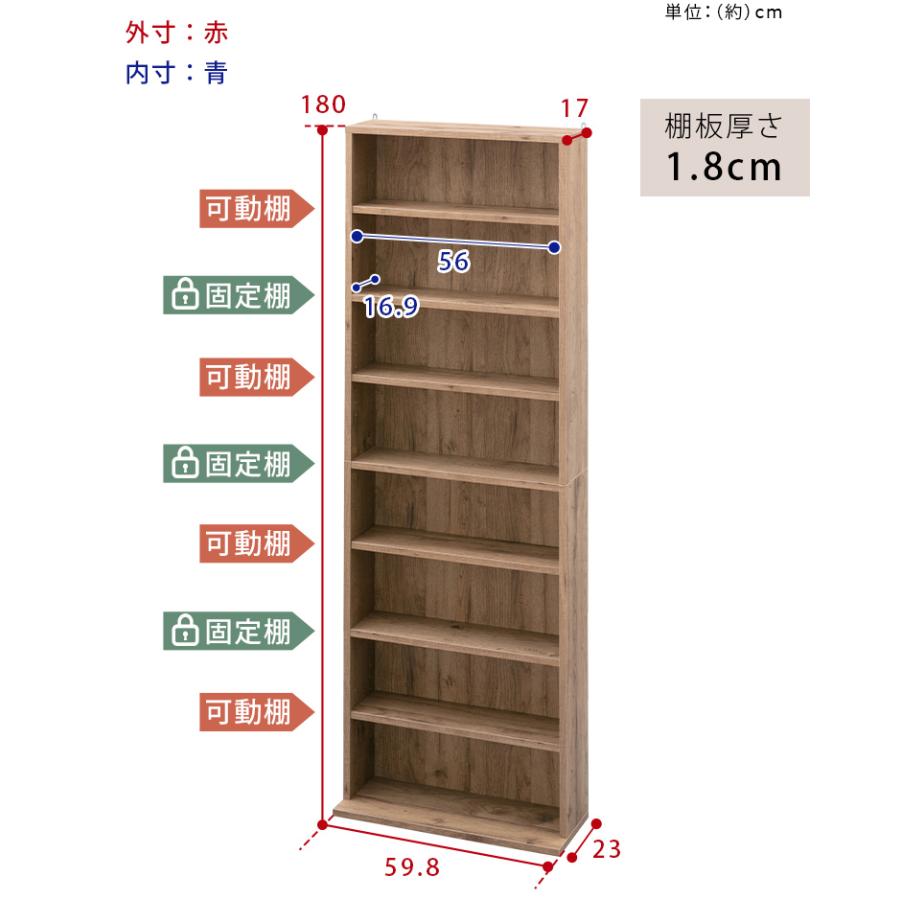 165t 未使用品 アイリスオーヤマ 本棚 大容量 スリム 幅約59.8×奥行約23×高さ約180㎝ 8段 棚板可動 オープンラック 組立式 CORK-1860 ブラック y122803t Amazon｜アイリスオーヤマ 本棚 大容量 スリム 幅約59.8×奥行約23×高さ