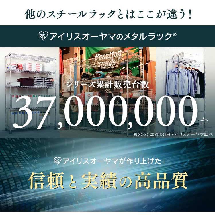 スチールラック 幅61 業務用 4段 アイリスオーヤマ メタルラック メタルシェルフ 洋服 収納 棚 キャスター ラック メタルミニ リビング収納 SE-6115JC_2