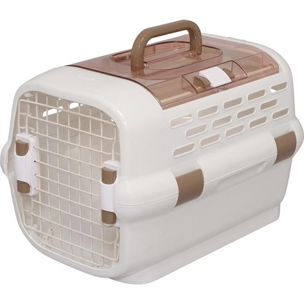 ペットキャリーバッグ⭐️新品未使用　Mサイズ　キャンバス　アイボリー×ブラック ZENY Lサイズ プラスチック ペットキャリー 犬用 猫用 ハード