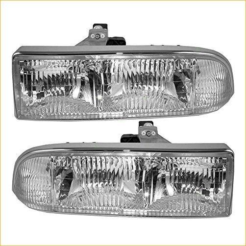 Aftermarket Replacement Driver and Passenger Side Halogen Combination Headlight Assemblies Compatible with 1998-2005 Blazer and 98-04 S10 16