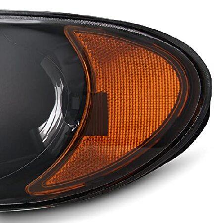 国内正規販売店 AKKON - For Chrysler Town ＆ Country OE Replacement Black Bezel Headlights Driver/Passenger Head Lamps Pair New