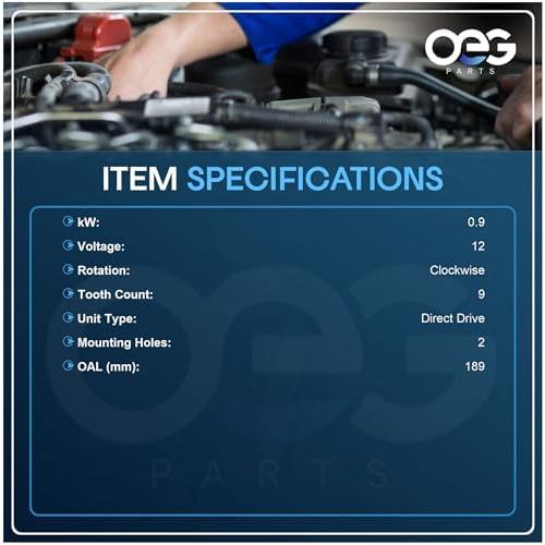 互換品 OEG Parts スターター ヤンマー エンジン 3TN66 3TNA68 3TNA72 1995-2006 119865-77012 11986577012 S114-656A S114656A S114-656 S114656の画像