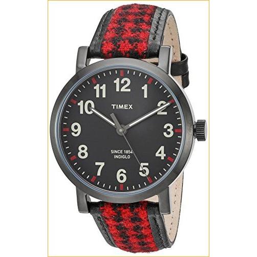 【希望者のみラッピング無料】 Timex Women's TW2P98900 Originals Houndstooth Black/Red Fabric/Leather Strap Watch 並行輸入品 腕時計