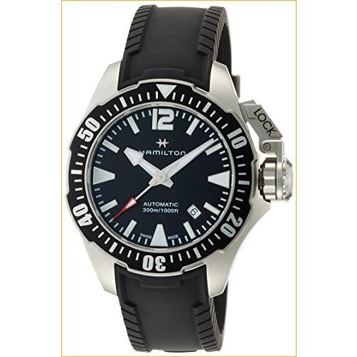 【特別セール品】 Hamilton Khaki Navy Frogman Auto Black Silicone Strap Men's Watch H77605335 並行輸入品 腕時計