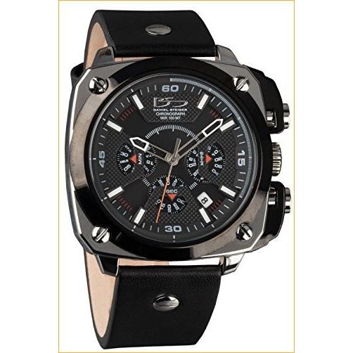 一流の品質 Steiger Daniel Falcon 並行輸入品 Watch Men's Black Chronograph 腕時計