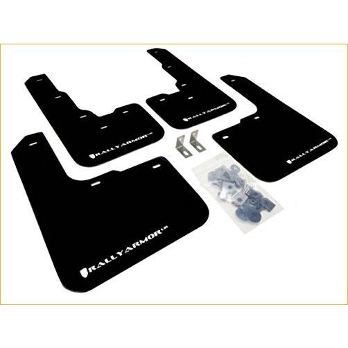 Rally Armor MF39-UR-BLK/WH Black， White Mud Flap with Logo (2013-2016 Dodge Dart UR) 並行輸入品