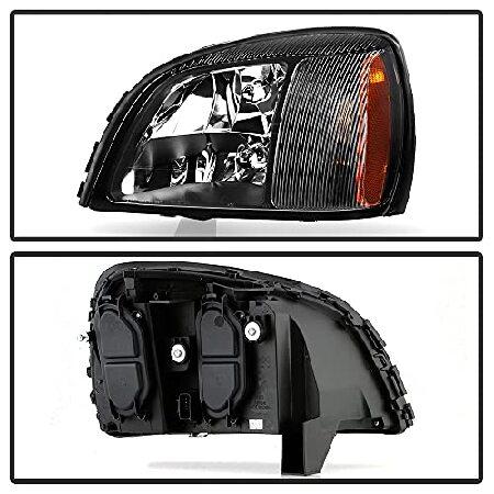 即出荷可能 ACANII - For 2000-2005 Cadillac Deville Black Headlights Headlamps Head Lights Lamps Driver + Passenger Side Aftermarket