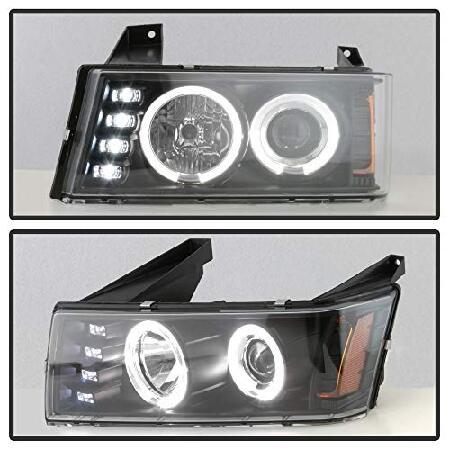 破格値下げ】 ACANII - For 2004-2012 Chevy Colorado GMC Canyon LED DRL Dual Halo  Black Housing Projector Headlights Headlamps Assembly