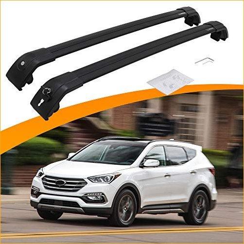 Snailfly Black Luggage Rack Fit for 2013-2018 Hyundai Santa Fe Sport Cross Bars 並行輸入品